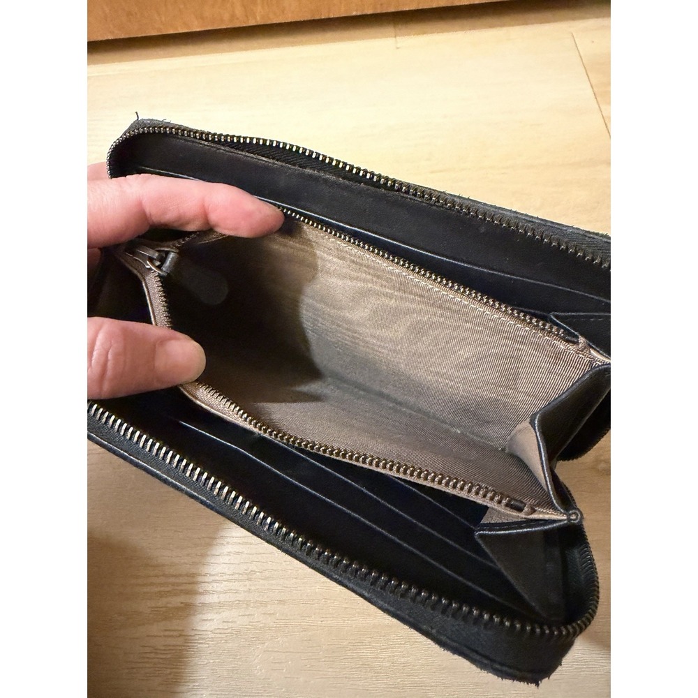 BOTTEGA VENETA Intrecciato Zippy Long Wallet Black Leather Zip Soft Woven - Picture 7 of 11